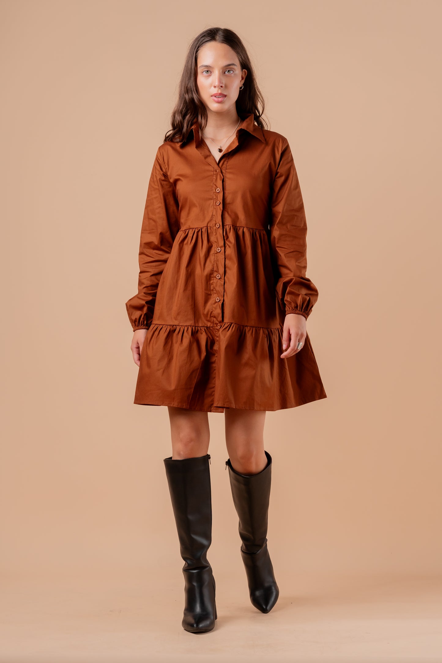 Vestido Tefi - Caramelo