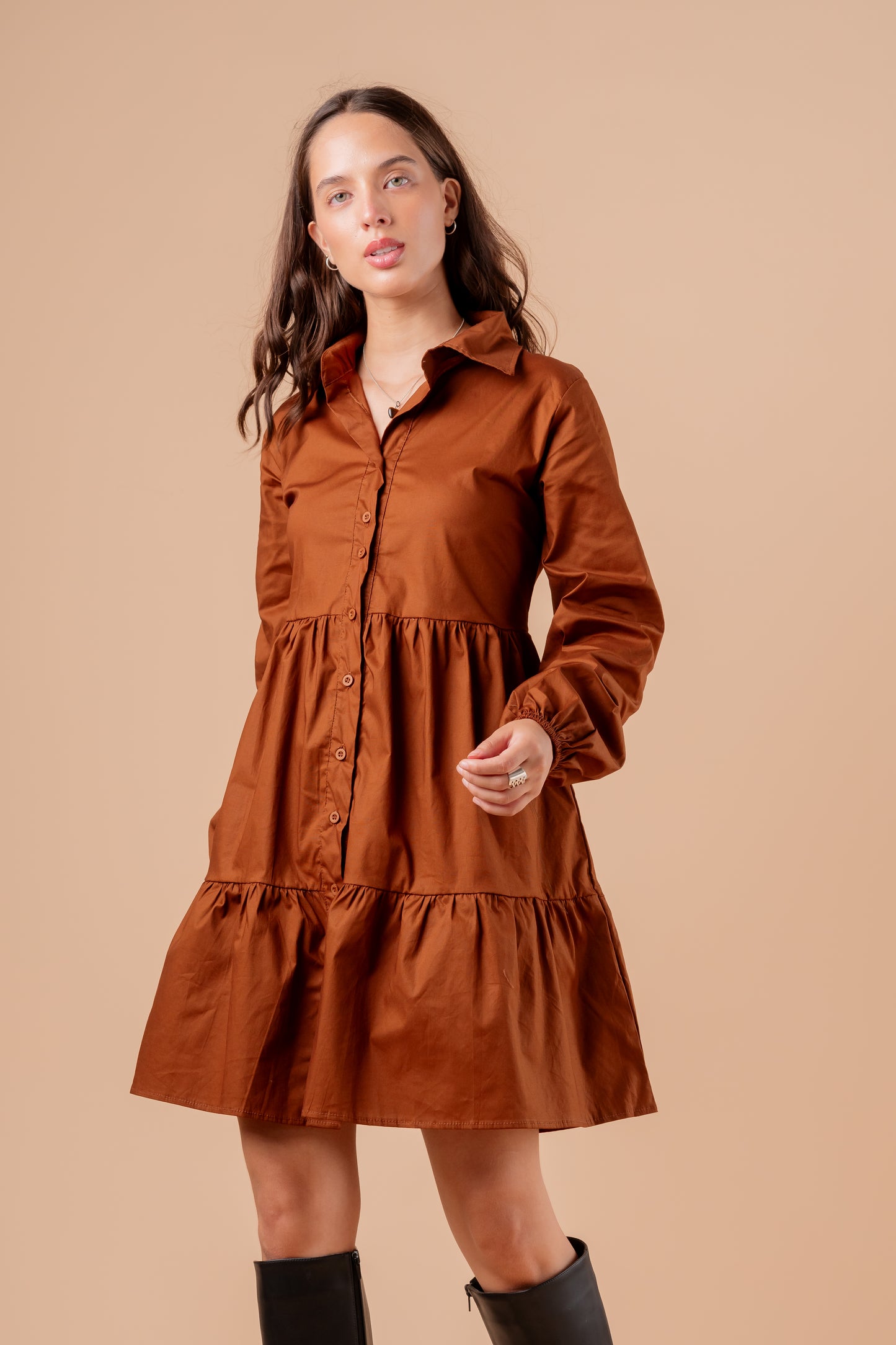 Vestido Tefi - Caramelo