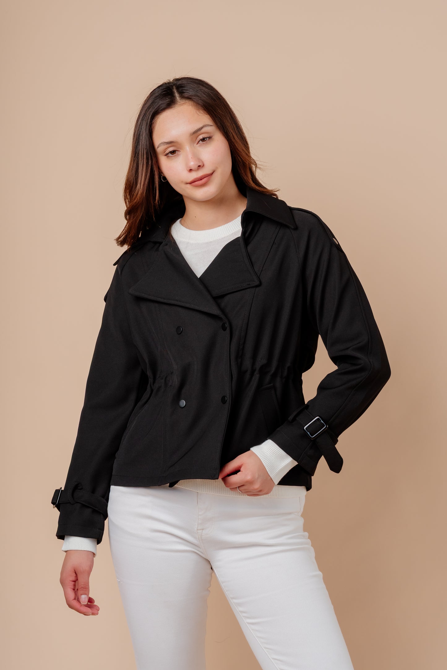 Trench Corto Alejandra - Negro