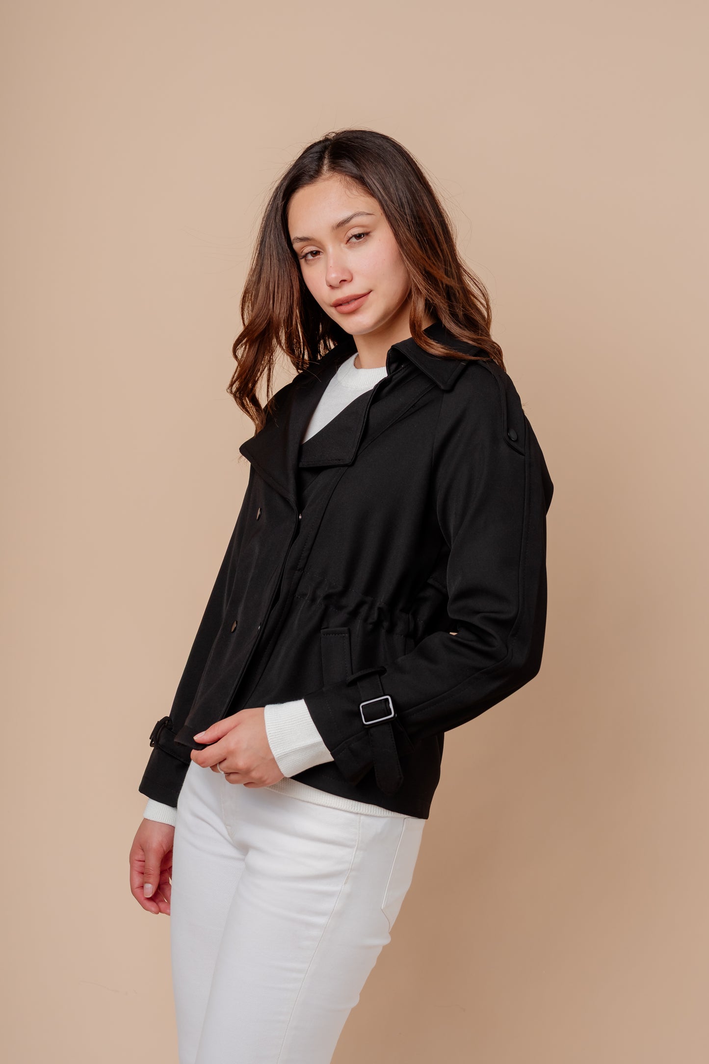 Trench Corto Alejandra - Negro