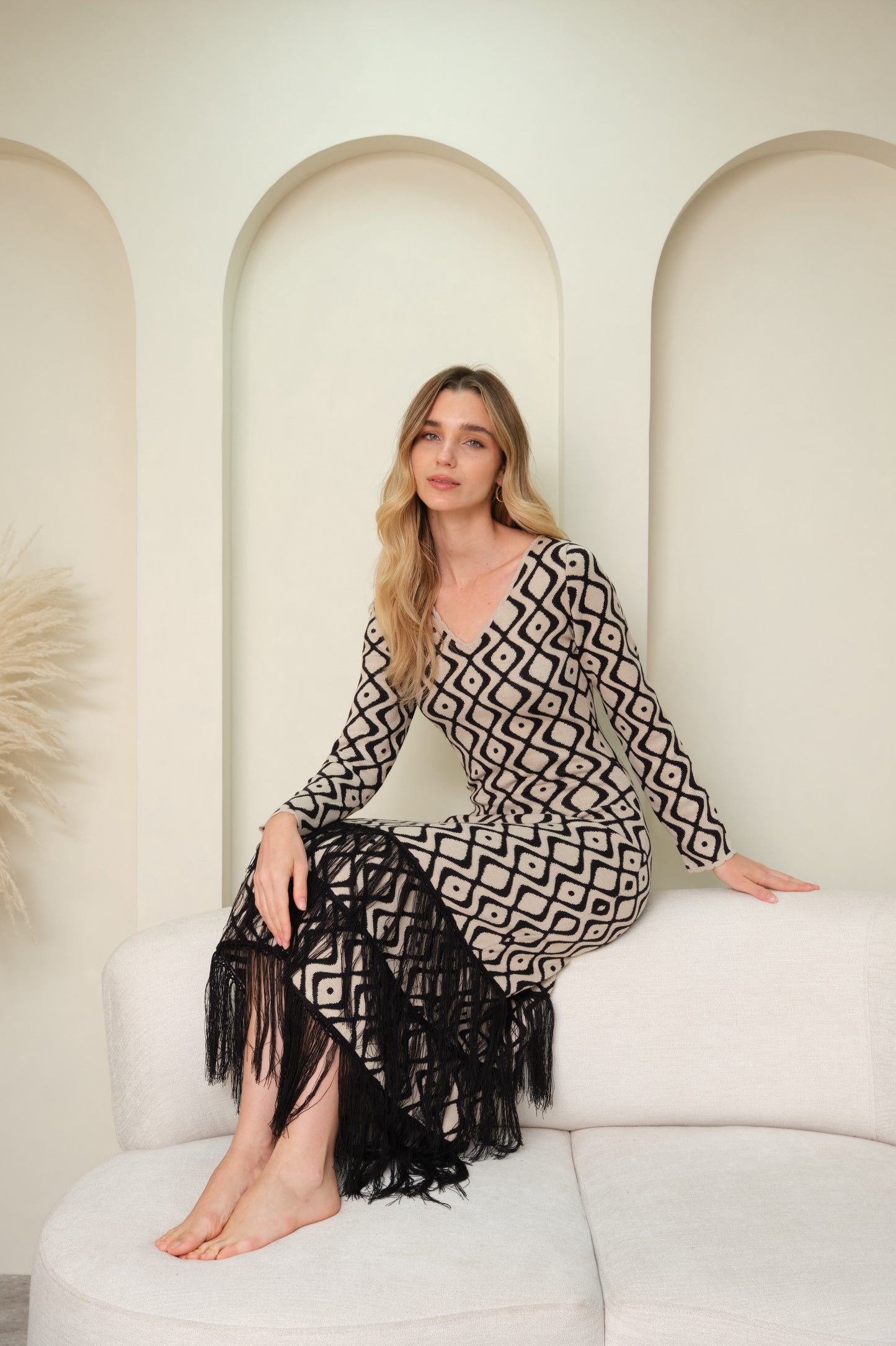 Vestido Naia - Negro Beige