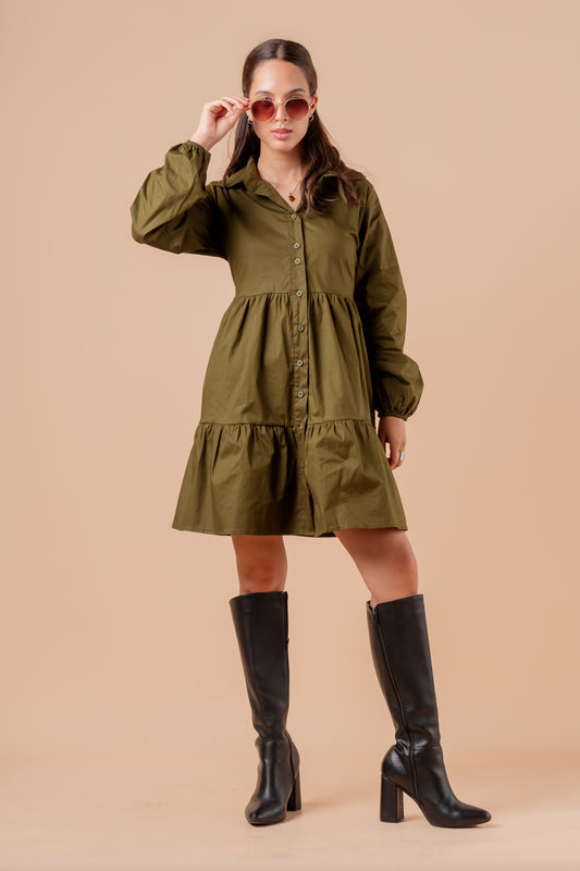Vestido Tefi - Verde Olivo