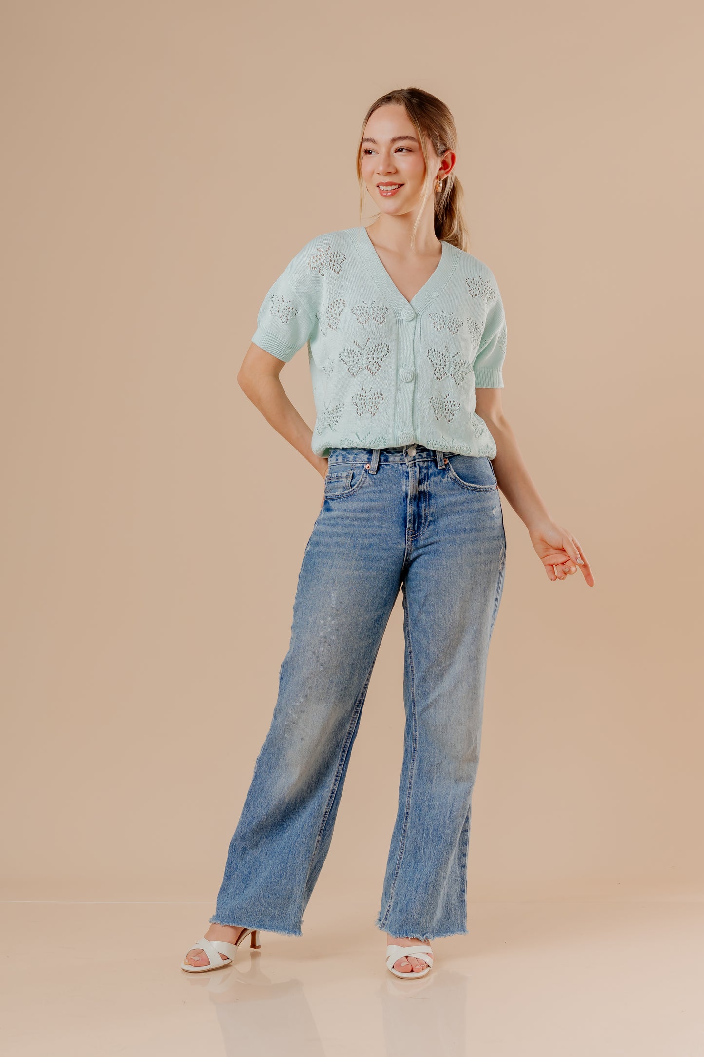 Knit Mariposa - Verde agua pastel