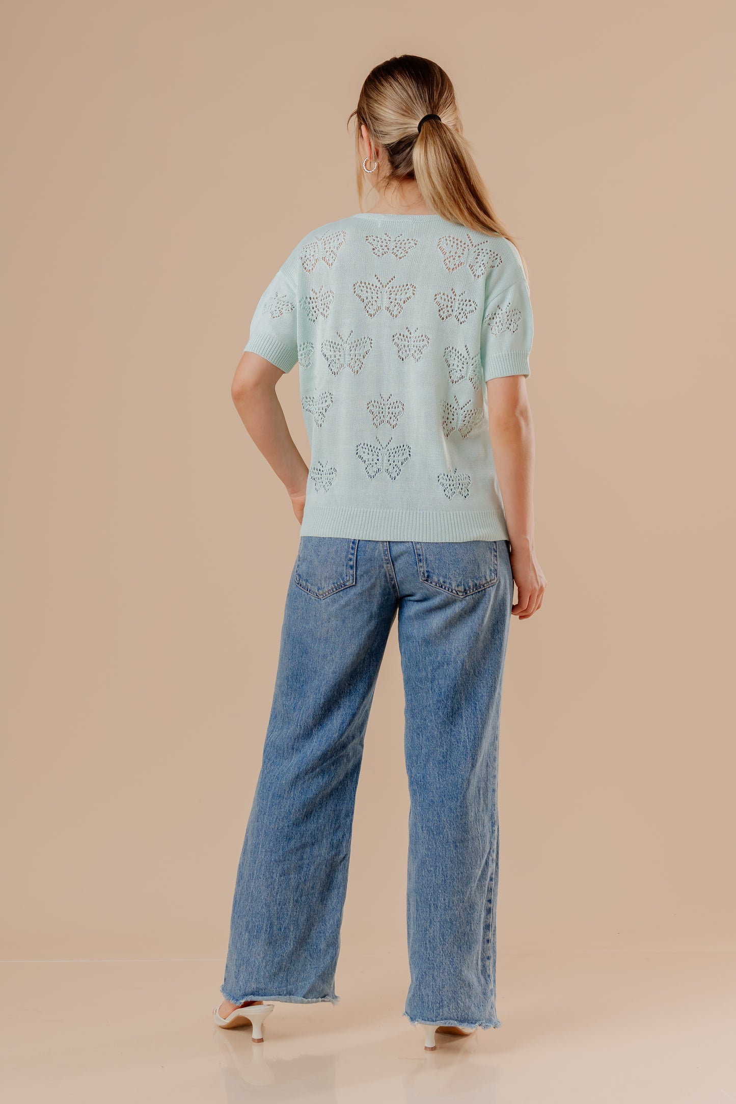 Knit Mariposa - Verde agua pastel