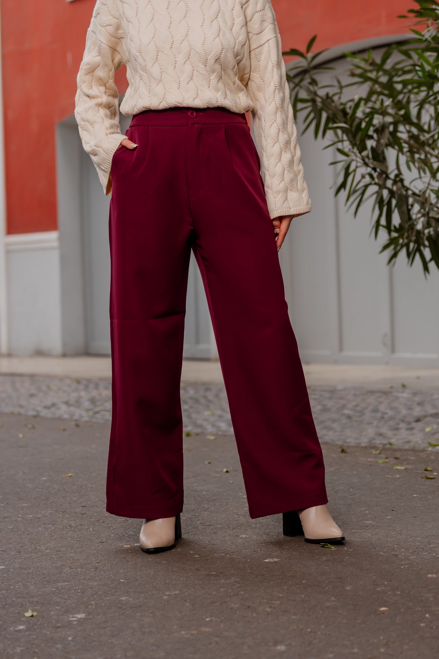 Pantalón Elena - Guinda