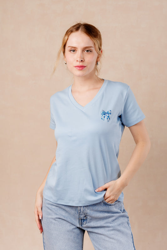 T-Shirt Lazo Azul - Celeste