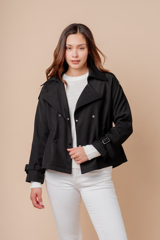 Trench Corto Alejandra - Negro