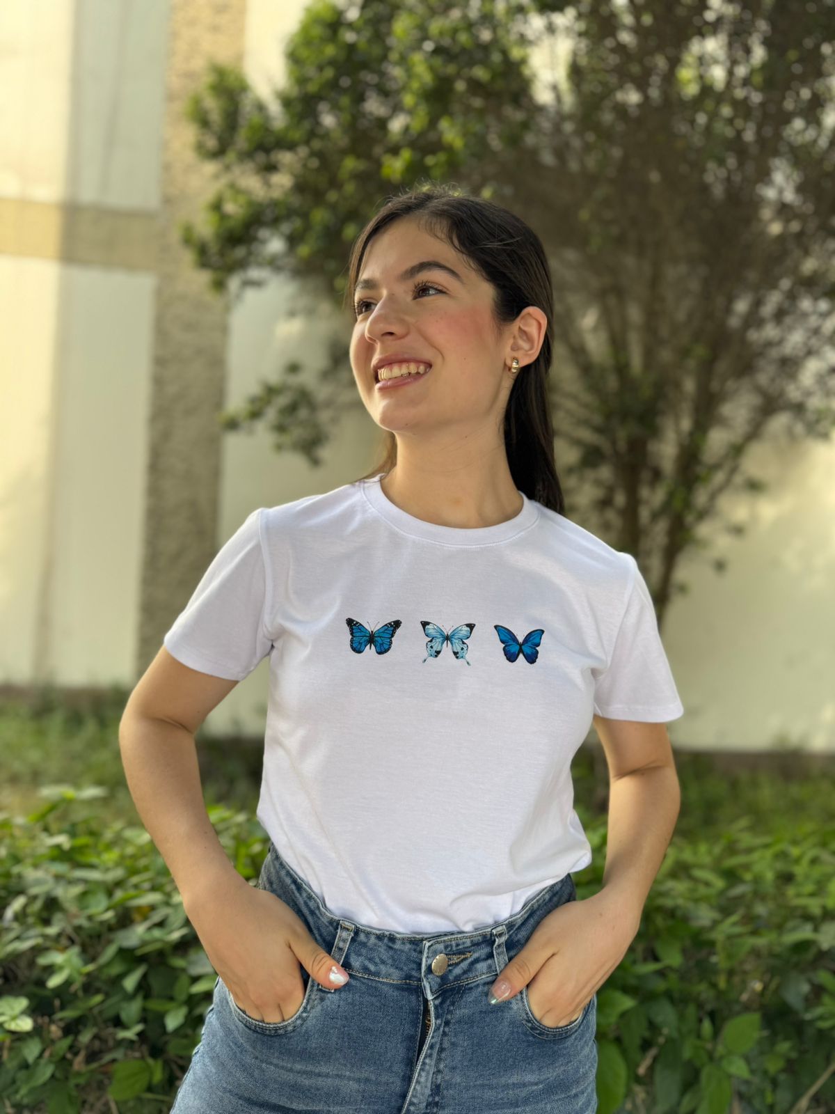 T-Shirt Mariposa - Blanco
