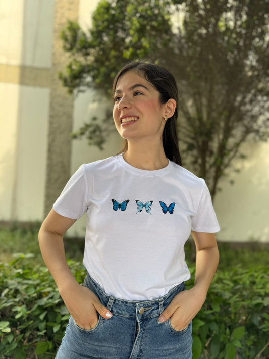 T-Shirt Mariposa - Blanco