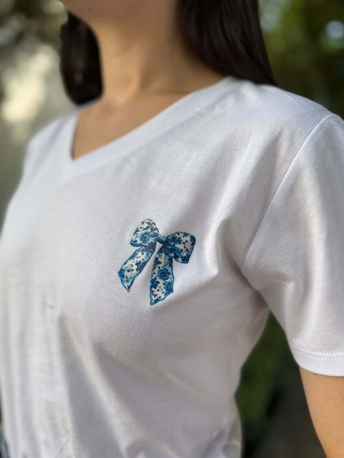 T-Shirt Lazo Azul - Blanco