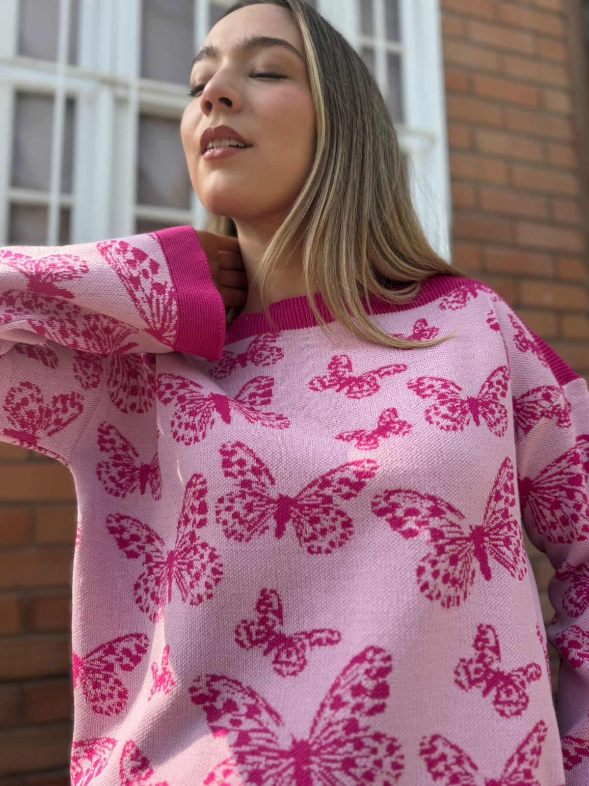 Chompa Mariposa - Fucsia