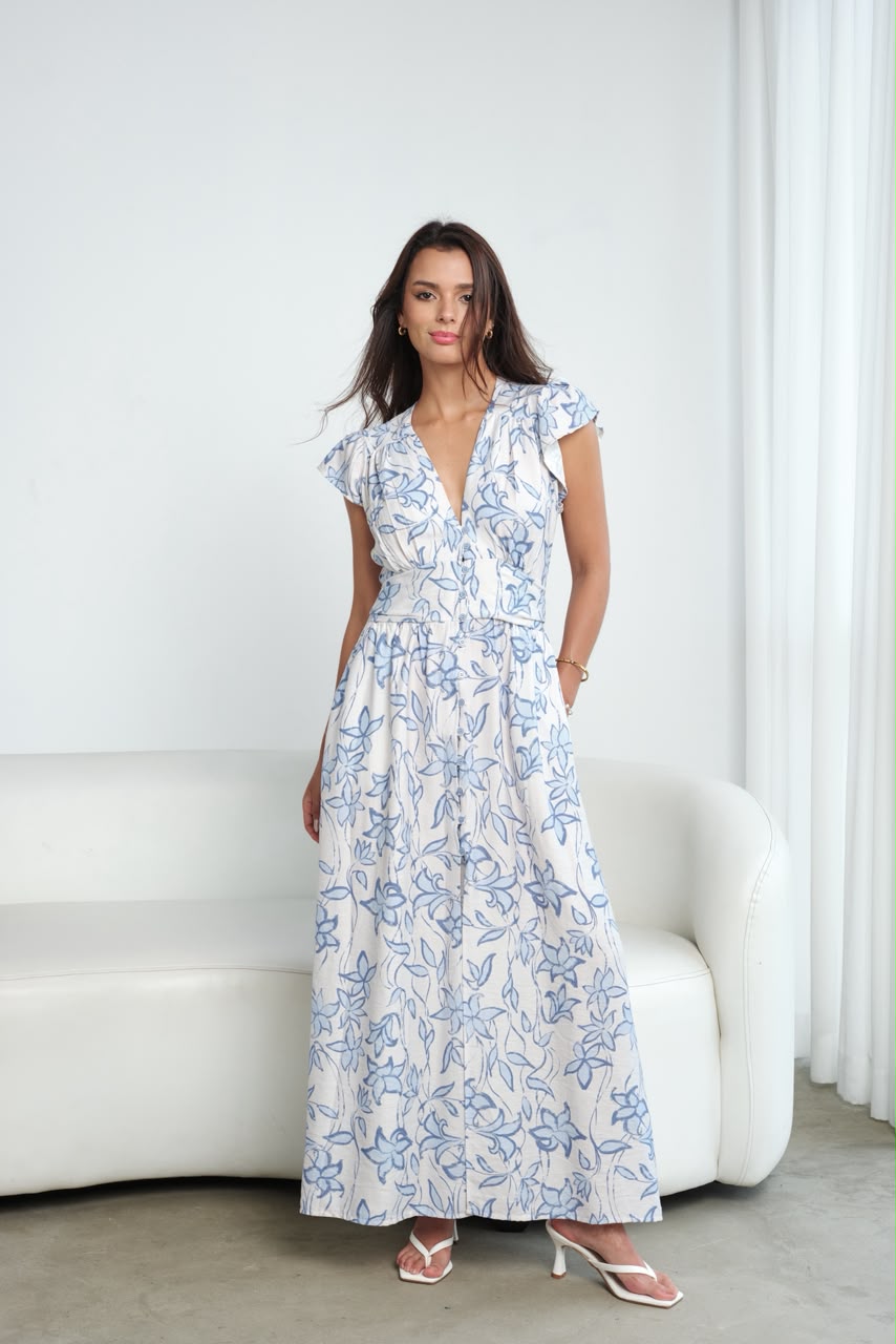 Vestido Alisson - Celeste floral