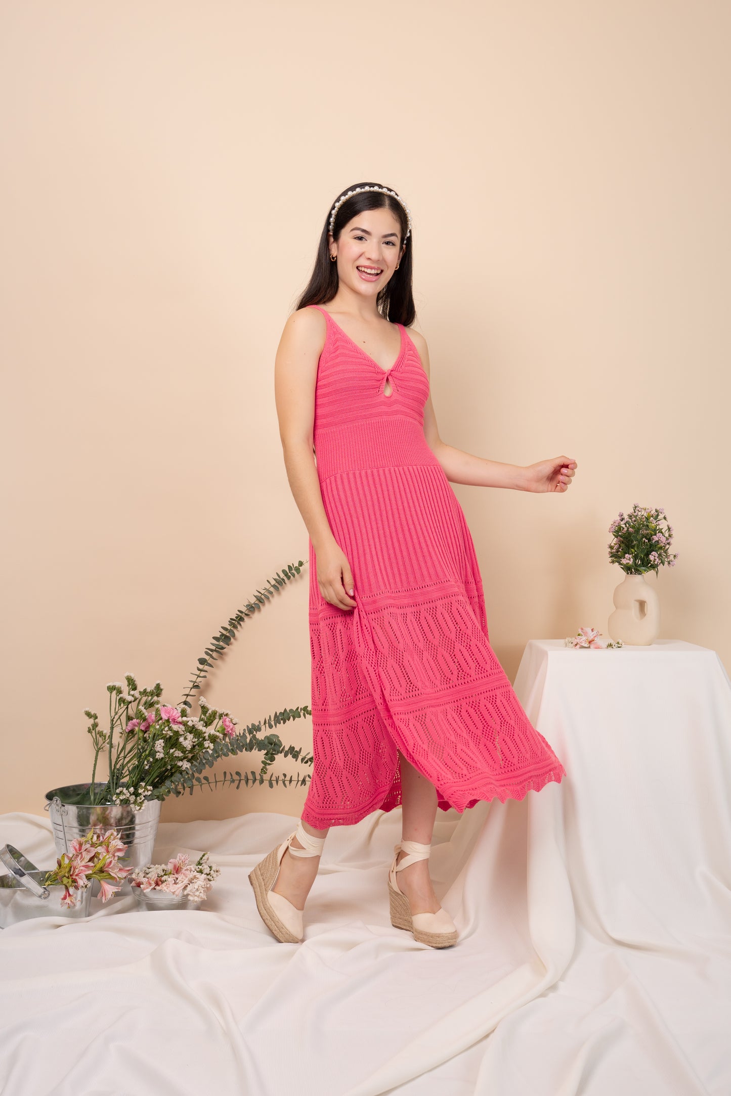 Vestido Luz - Coral fuerte